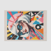 Pop Art Mid Century vrouw met modebril Tissuepapier (Voorkant)