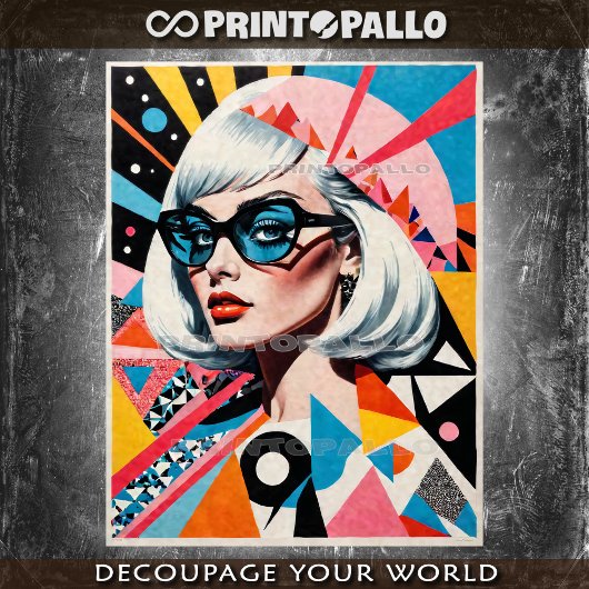 Pop Art Mid Century vrouw met modebril Tissuepapier