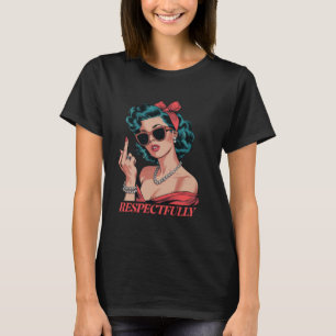 Pop Art Middenvinger Omhoog, Grappig Feministisch T-shirt