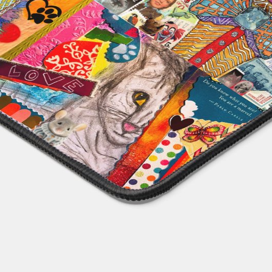 Pop Art Mixed Media Dogs and Cats Desk Mat (Hoek)