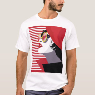 Pop Art Mode Vrouw Vintage T-shirt
