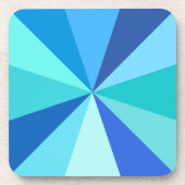 Pop Art Modern 60s Funky Geometric Rays in Blue Bier Onderzetter (Voorkant)