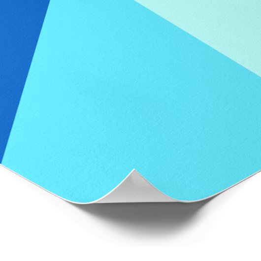 Pop Art Modern 60s Funky Geometric Rays in Blue Poster (Hoek)