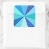 Pop Art Modern 60s Funky Geometric Rays in Blue Vierkante Sticker (Tas)