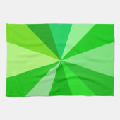 Pop Art Modern 60s Funky Geometric Rays in Green Theedoek (Horizontaal)