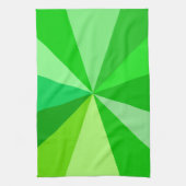 Pop Art Modern 60s Funky Geometric Rays in Green Theedoek (Verticaal)
