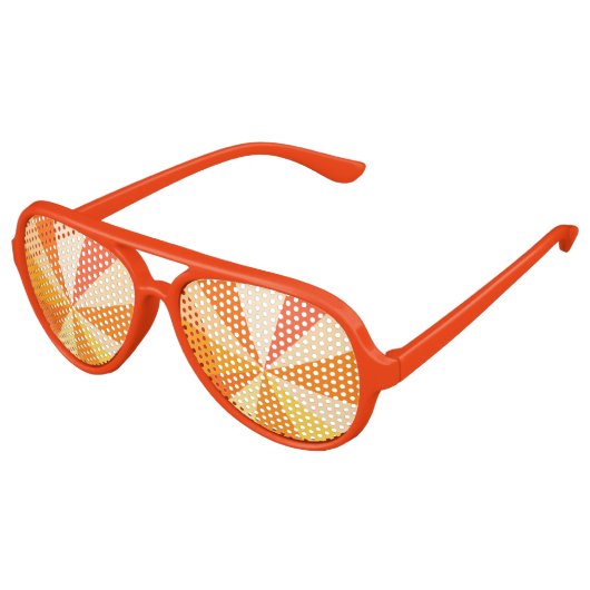 Pop Art Modern 60s Funky Geometric Rays in Oranje Aviator Zonnebril (Gekanteld)