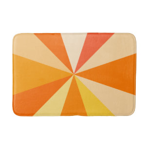 Pop Art Modern 60s Funky Geometric Rays in Oranje Badmat