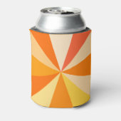 Pop Art Modern 60s Funky Geometric Rays in Oranje Blikjeskoeler (Blikje Achterkant)