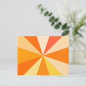 Pop Art Modern 60s Funky Geometric Rays in Oranje Briefkaart (Staand voorkant)