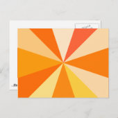 Pop Art Modern 60s Funky Geometric Rays in Oranje Briefkaart (Voorkant / Achterkant)