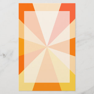 Pop Art Modern 60s Funky Geometric Rays in Oranje Briefpapier