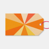 Pop Art Modern 60s Funky Geometric Rays in Oranje Cadeaulabel (Voorkant (Horizontaal))