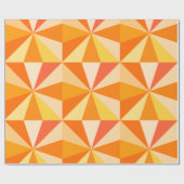 Pop Art Modern 60s Funky Geometric Rays in Oranje Cadeaupapier (Vlak)