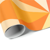 Pop Art Modern 60s Funky Geometric Rays in Oranje Cadeaupapier (Rol Hoek)