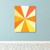 Pop Art Modern 60s Funky Geometric Rays in Oranje Canvas Afdruk (Insitu (Houten vloer))