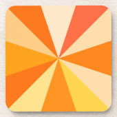 Pop Art Modern 60s Funky Geometric Rays in Oranje Drankjes Onderzetter (Voorkant)