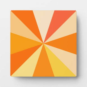 Pop Art Modern 60s Funky Geometric Rays in Oranje Fotoplaat