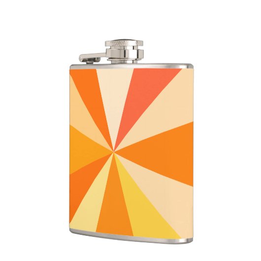 Pop Art Modern 60s Funky Geometric Rays in Oranje Heupfles (Links)