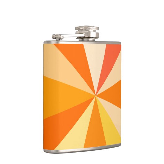 Pop Art Modern 60s Funky Geometric Rays in Oranje Heupfles (Rechts)