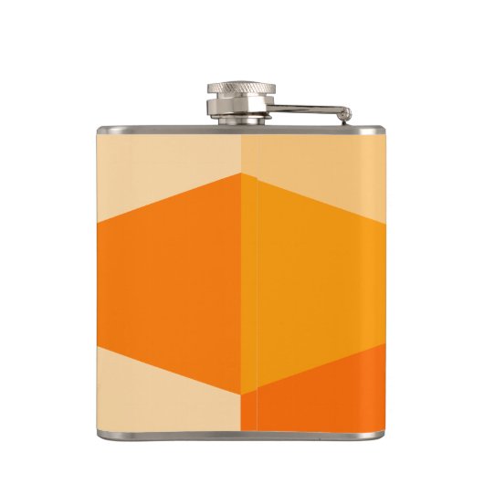 Pop Art Modern 60s Funky Geometric Rays in Oranje Heupfles (Achterkant)