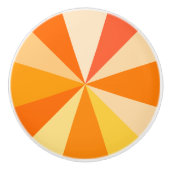 Pop Art Modern 60s Funky Geometric Rays in Oranje Keramische Knop (Voorkant)