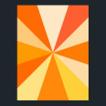 Pop Art Modern 60s Funky Geometric Rays in Oranje Poster<br><div class="desc">Deze heup,  retro 60s-geïnspireerde pop kunstontwerp heeft psychedelische oranje stralen/zonnestralen die in een geometrisch patroon uitschieten. Dit schimmelige,  minimalistische,  ultramodaal ontwerp heeft twaalf stralen in verschillende soorten sinaasappel. Het is grof,  baby.</div>