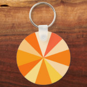 Pop Art Modern 60s Funky Geometric Rays in Oranje Sleutelhanger (Voorkant)