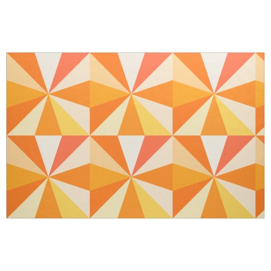 Pop Art Modern 60s Funky Geometric Rays in Oranje Stof (Yard (91,4 cm))