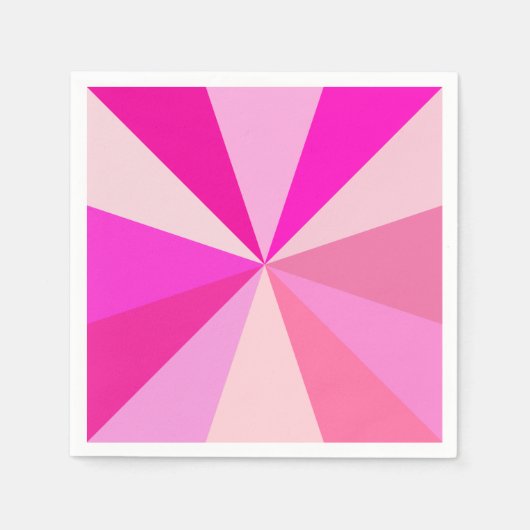 Pop Art Modern 60s Funky Geometric Rays in Roze Servet (Voorkant)