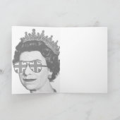 Pop Art Modern Fun HM Queen in Union Jack-bril Kaart (Binnen)