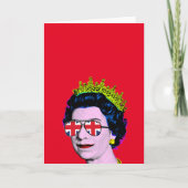Pop Art Modern Plezier HM Koningin in Union Jack-b Kaart (Voorkant)
