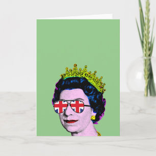 Pop Art Modern Plezier HM Koningin in Union Jack-b Kaart