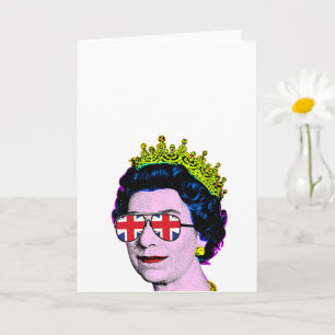 Pop Art Modern Plezier HM Koningin in Union Jack-b Kaart