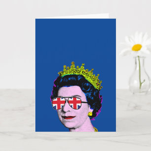 Pop Art Modern Plezier HM Koningin in Union Jack-b Kaart