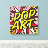POP ART Moderne Comicbooktypografie Canvas Afdruk (Insitu (Houten vloer))