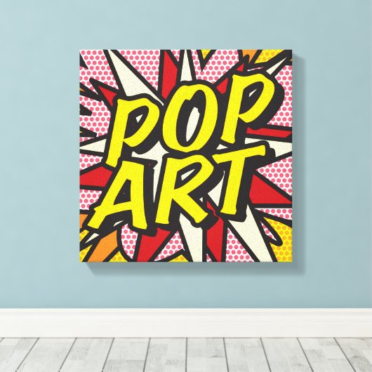 POP ART Moderne Comicbooktypografie Canvas Afdruk (Insitu (Houten vloer))