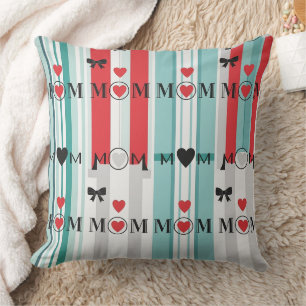 Pop Art MOM Liefdepatroon met Harten & Strikken (2 Kussen