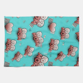 Pop Art MOM Love Pattern in Turquoise (8) Theedoek (Horizontaal)