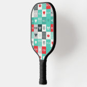 Pop Art MOM Love Pattern with Hearts & Bows (1) Pickleball Paddle (Links)