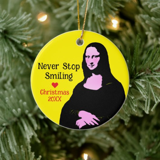 Pop Art Mona Lisa Kunstliefhebber  Keramisch Ornament (Boom)
