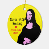 Pop Art Mona Lisa Kunstliefhebber  Keramisch Ornament (Links)