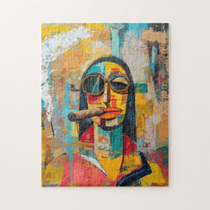 Pop Art Mona Lisa Roken van een sigarenpuzzel Legpuzzel