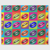 Pop-art mond cadeaupapier (Vlak)