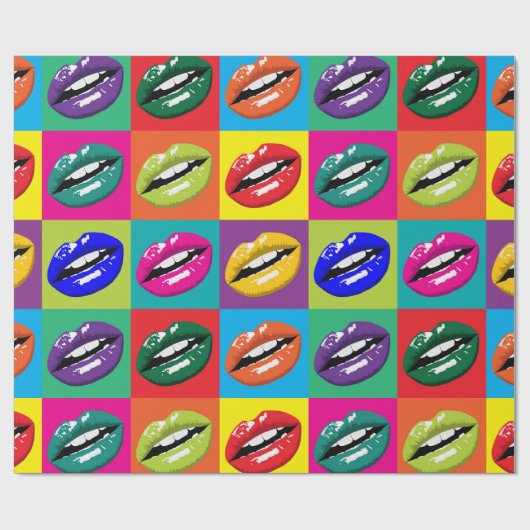 Pop-art mond cadeaupapier (Vlak)