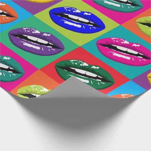Pop-art mond cadeaupapier (Hoek)