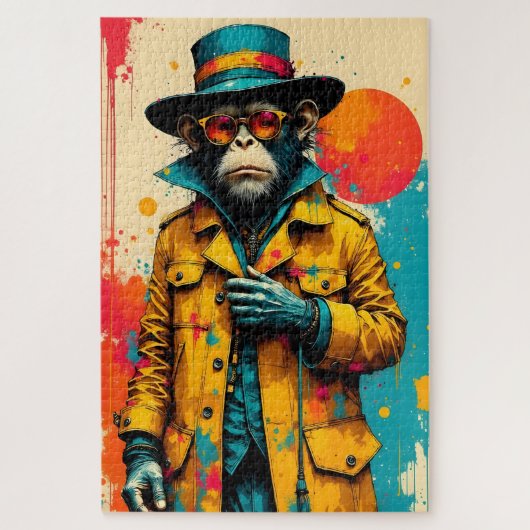 Pop Art Monkey Legpuzzel (Verticaal)