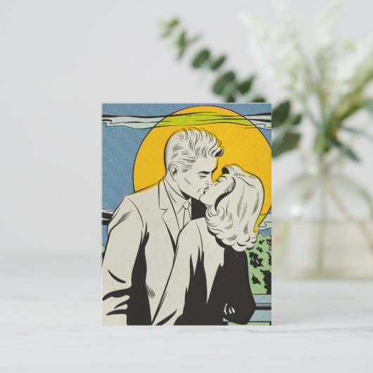 Pop Art | Moonlight Kiss | BRIEFKAART (Staand voorkant)