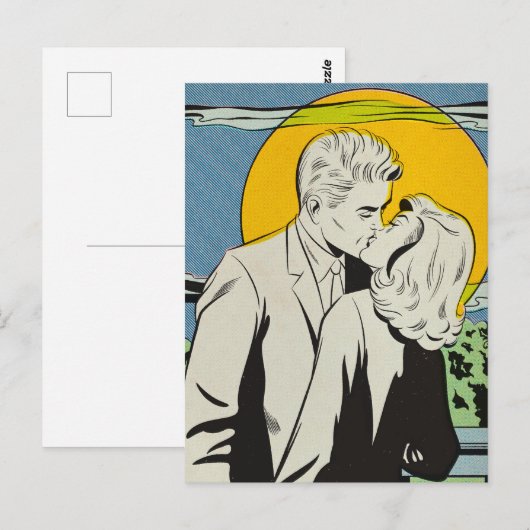 Pop Art | Moonlight Kiss | BRIEFKAART (Voorkant / Achterkant)