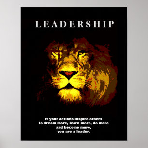 Pop Art Motivatie leiderschap Lion Poster